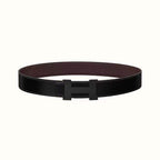 HM CONSTANCE BELT BUCKLE & REVERSIBLE CHOCOLATE BROWN AND BLACK LEATHER STRAP 38MM