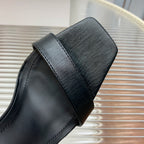 BALMAIN 25S METAL BUCKLE HIGH HEELS 95MM IN BLACK CALFSKIN