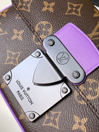 LV S Lock Sling Bag 21cm Brown Purple Monogram Macassar Canvas