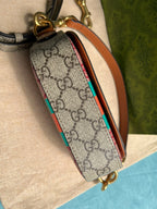 GG MINI 13 HANDBAG IN LIGHT PINK AND BEIGE CANVAS