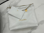 CC LARGE 42 HANDBAG IN WHITE CALFSKIN GOLD HARDWARE
