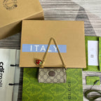 GG MINI 12 BUCKET BAG IN BEIGE CANVAS