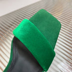 BALMAIN 25S MONETA HEELED SANDALS 95MM IN DARK GREEN VELVET