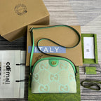 ophidia large 24cm comestic pouch beige green monogram canvas