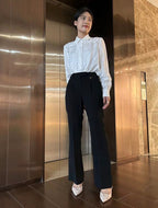 PRADA 25S HIGH-WAIST FLARED PANTS 242