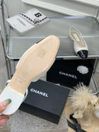 SLINGBACKS 20 WHITE MIX BLACK CALFSKIN