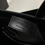 LE 5 À 7 BAG 24 BLACK CALFSKIN WITH SILVER LOGO