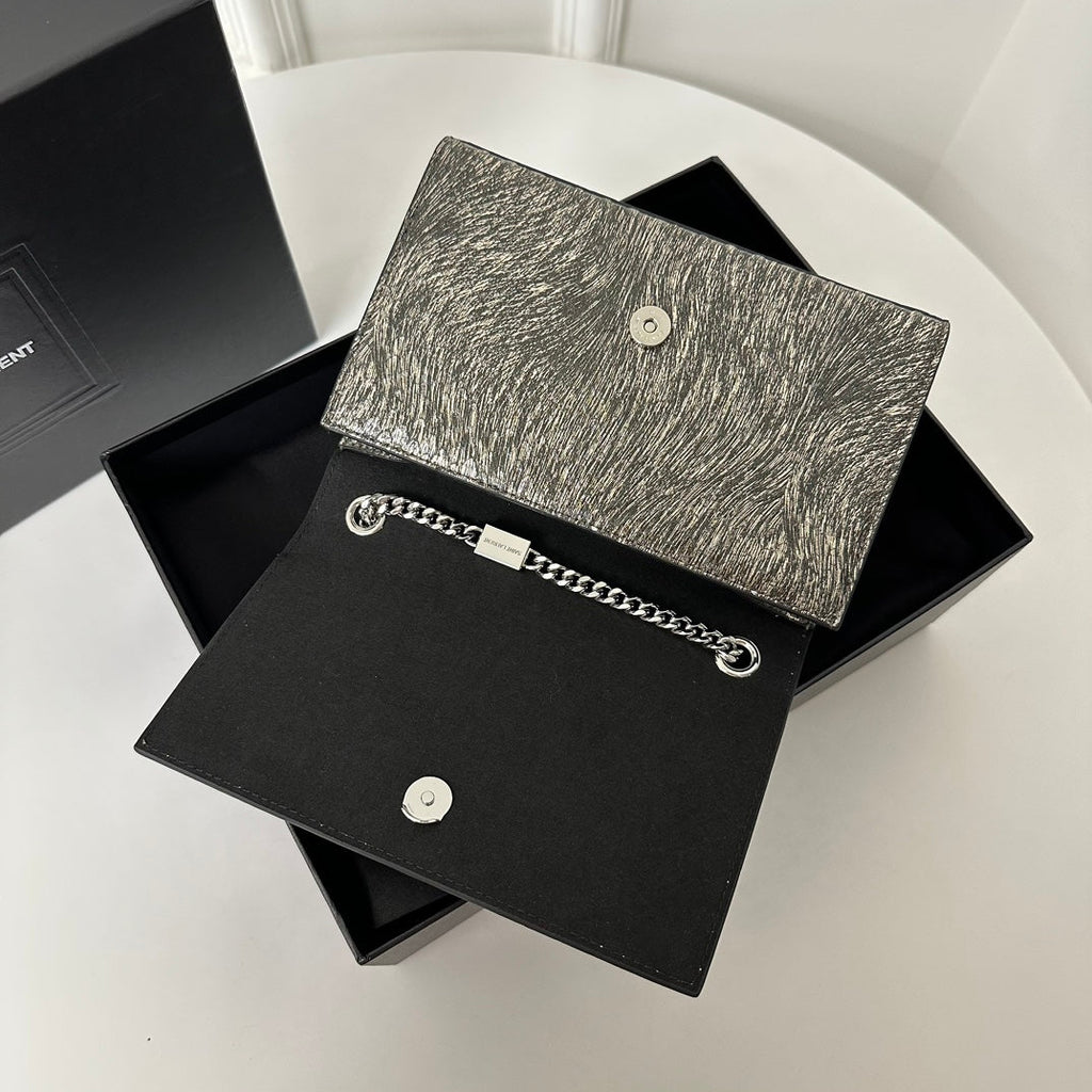 KATE CLASSIC 20 CROCODILE SNAKESKIN SILVER COWHIDE