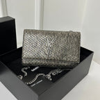 KATE CLASSIC 20 CROCODILE SNAKESKIN SILVER COWHIDE