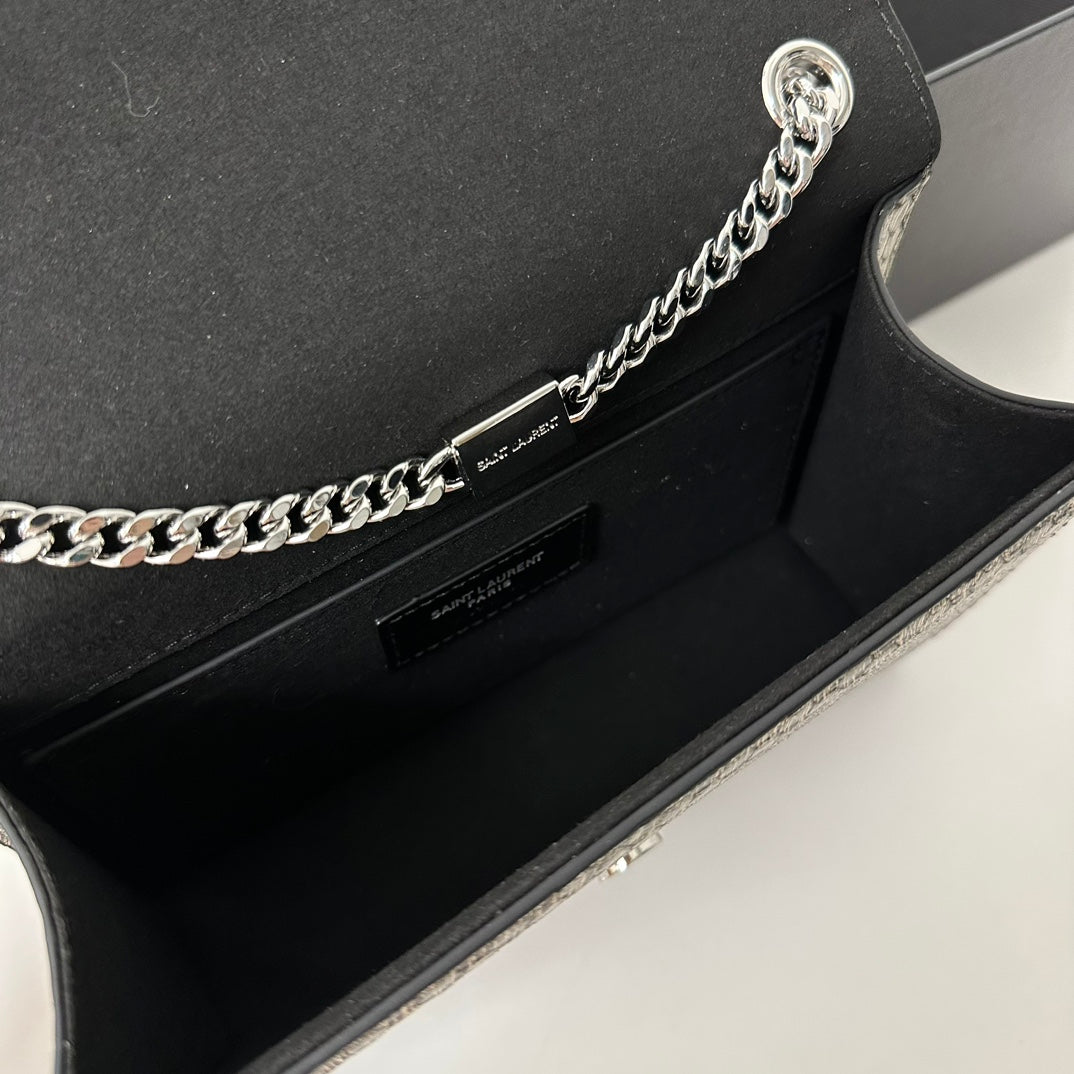 KATE CLASSIC 20 CROCODILE SNAKESKIN SILVER COWHIDE
