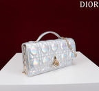 my cd mini 21 silver metalic lambskin