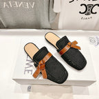 LW GATE BELTED MULE BLACK DENIM