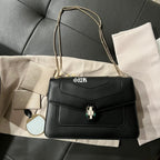 BVL Serpenti Forever Shoulder Bag 25cm Black Calfskin GHW 188655