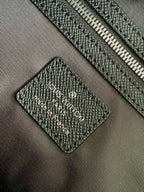 LV The Weekend Tote Bag 43cm Black Monogram Canvas & Taïga Leather