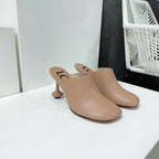LW TOY MULE 95 TAN CALFSKIN