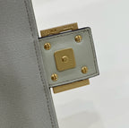 BAGUETTE WITH FF MOTIF 27 IN BITTER JACQUARD FABRIC GOLD HARDWARE