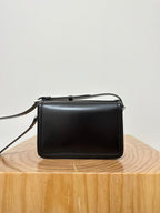 YSL Solferino Small Satchel Bag Black Silver Calfskin 339491
