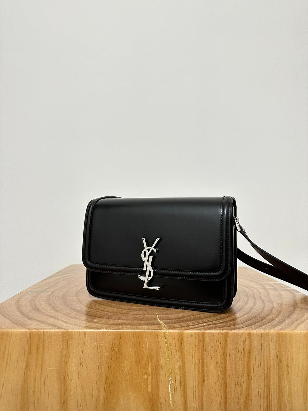 YSL Solferino Small Satchel Bag Black Gold Calfskin 339504