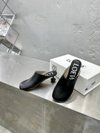 LW TOY MULE 55 BLACK CALFSKIN