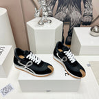 FLOW RUNNER SNEAKER IN BLACK SUEDE AND SHEEPSKIN