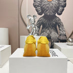 FLOW RUNNER SNEAKER IN SUN YELLOW SUEDE AND SHEEPSKIN