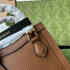 Gucci Diana Bamboo Mini Tote Bag Brown Lambskin 240107