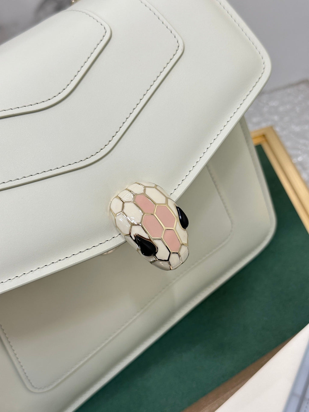 BVL Serpenti Forever Top Handle Bag 22.5cm White Calfskin GHW 188613
