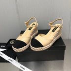 MARY JANE WEDGE BEIGE CREAM LAMBSKIN