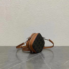 Celine Cube Box Bag Triomphe Black Brown Canvas & Calfskin