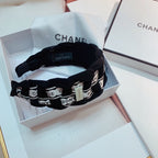 BLACK MIX WHITE FABRIC HAIRBAND 832194