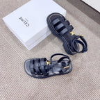 LYMPIA GLADIATOR SANDAL IN CALFSKIN BLACK