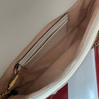 gg marmont 21cm white calfskin gold hardware