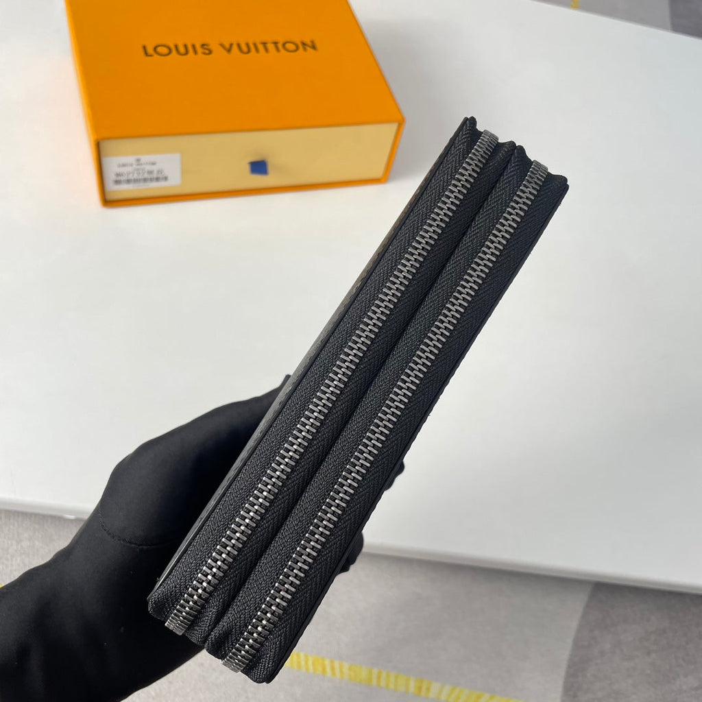 LV Double Zippy XL Wallet Black Monogram Eclipse 221555