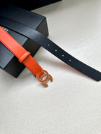 CHANEL 25S BELT 30 MM IN ORANGE CALFSKIN 616965