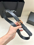 CHANEL 25S BELT 30 MM IN BLACK CALFSKIN 616968
