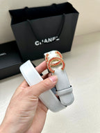 CHANEL 25S BELT 30 MM IN WHITE CALFSKIN 616972