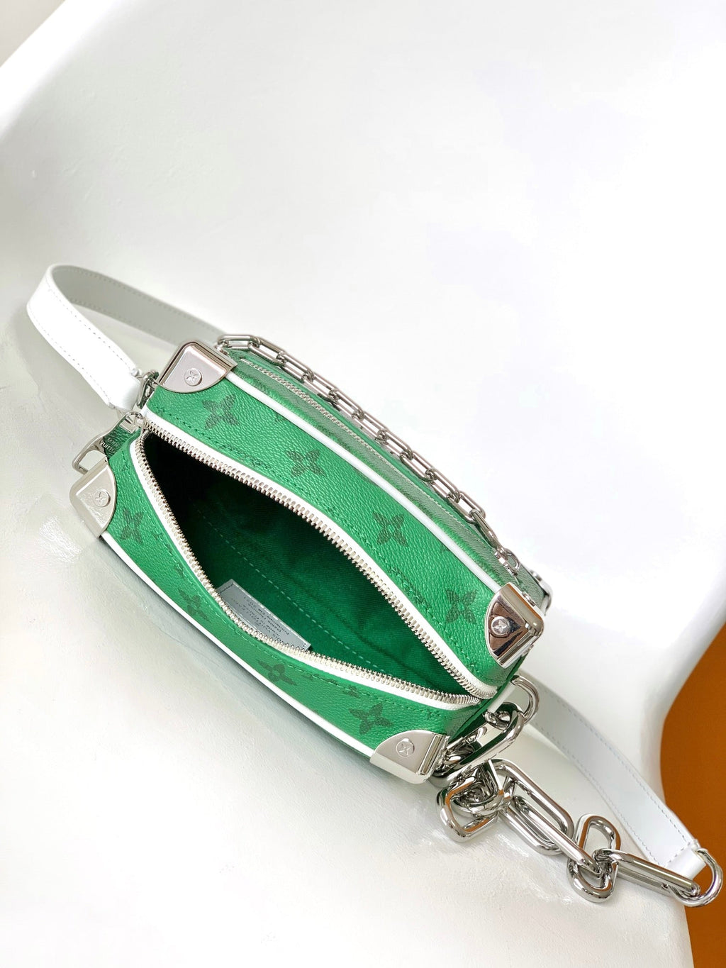 Lv M80816 Mini Soft Trunk 18.5 Green Monogram Canvas HW