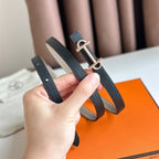 HM GAMMA BUCKLE & REVERSIBLE KHAKI BROWN AND BLACK LEATHER STRAP 13MM COPPER HARDWARE
