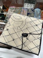 CHANEL 25S SCARF 140 IN SILK WOOL 726478