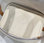 HERMES 25S PICOTIN LOCK 18 IN BURNT ORANGE AND IVORY CALFSKIN SILVER HARDWARE