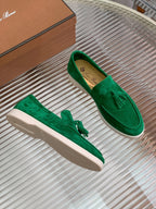 LP SUMMER WALK TASSELS LOAFERS DARK GREEN SUEDE