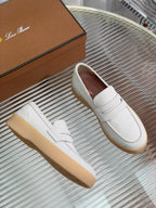 LP RETRO SUMMER  WALK LOAFERS WHITE SUEDE