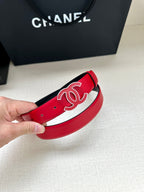 CC 30MM BELT IN CHERRY RED SMOOTH CALFSKIN METAL HARDWARE