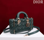 medium lady d-joy 26 dark green lambskin