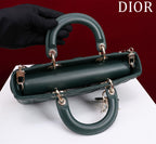 medium lady d-joy 26 dark green lambskin