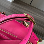 Loewe Small Paseo Chain Shoulder Bag Hot Pink Calfskin
