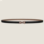 HM ANCRE BUCKLE & REVERSIBLE BLACK AND KHAKI BROWN LEATHER STRAP 13MM COPPER HARDWARE