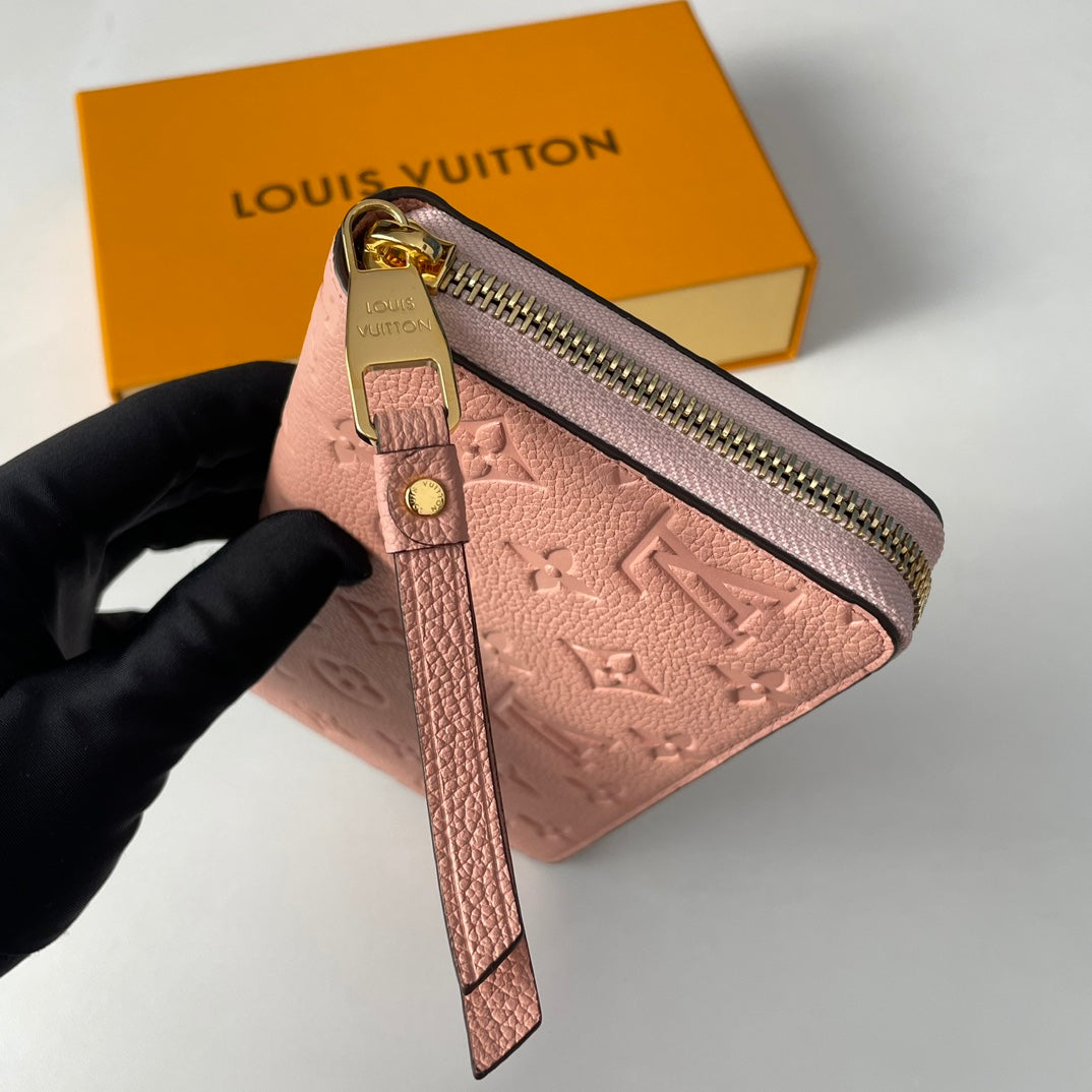 LV M61864 Zippy Wallet Pink Monogram Empreinte Leather 221617