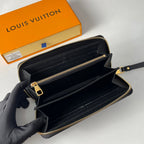 LV M61864 Zippy Wallet Black Monogram Empreinte Leather 221618