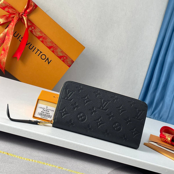 LV M61864 Zippy Wallet Black Monogram Empreinte Leather 221618